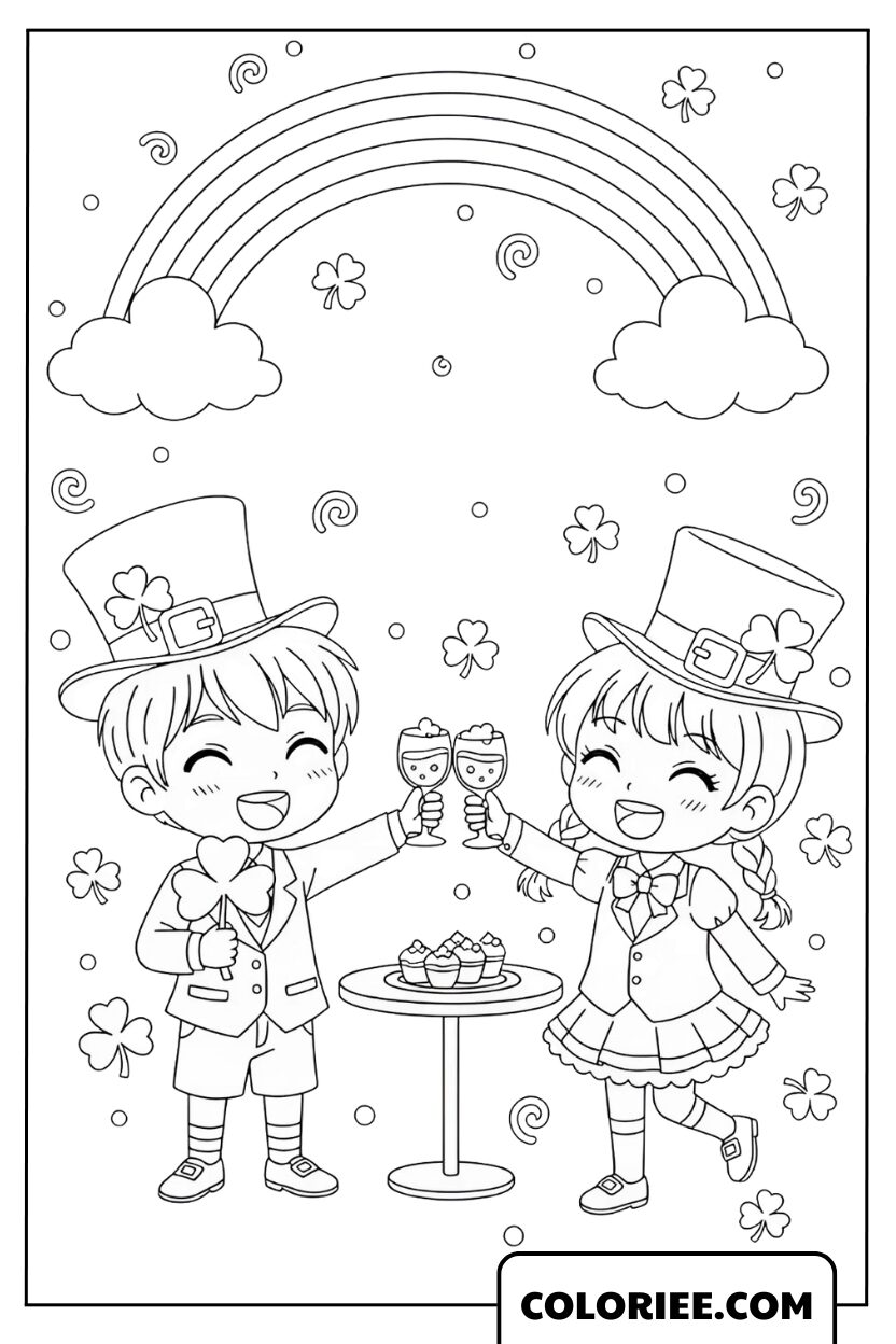 Dessin Fête de la Saint Patrick avec toast festif