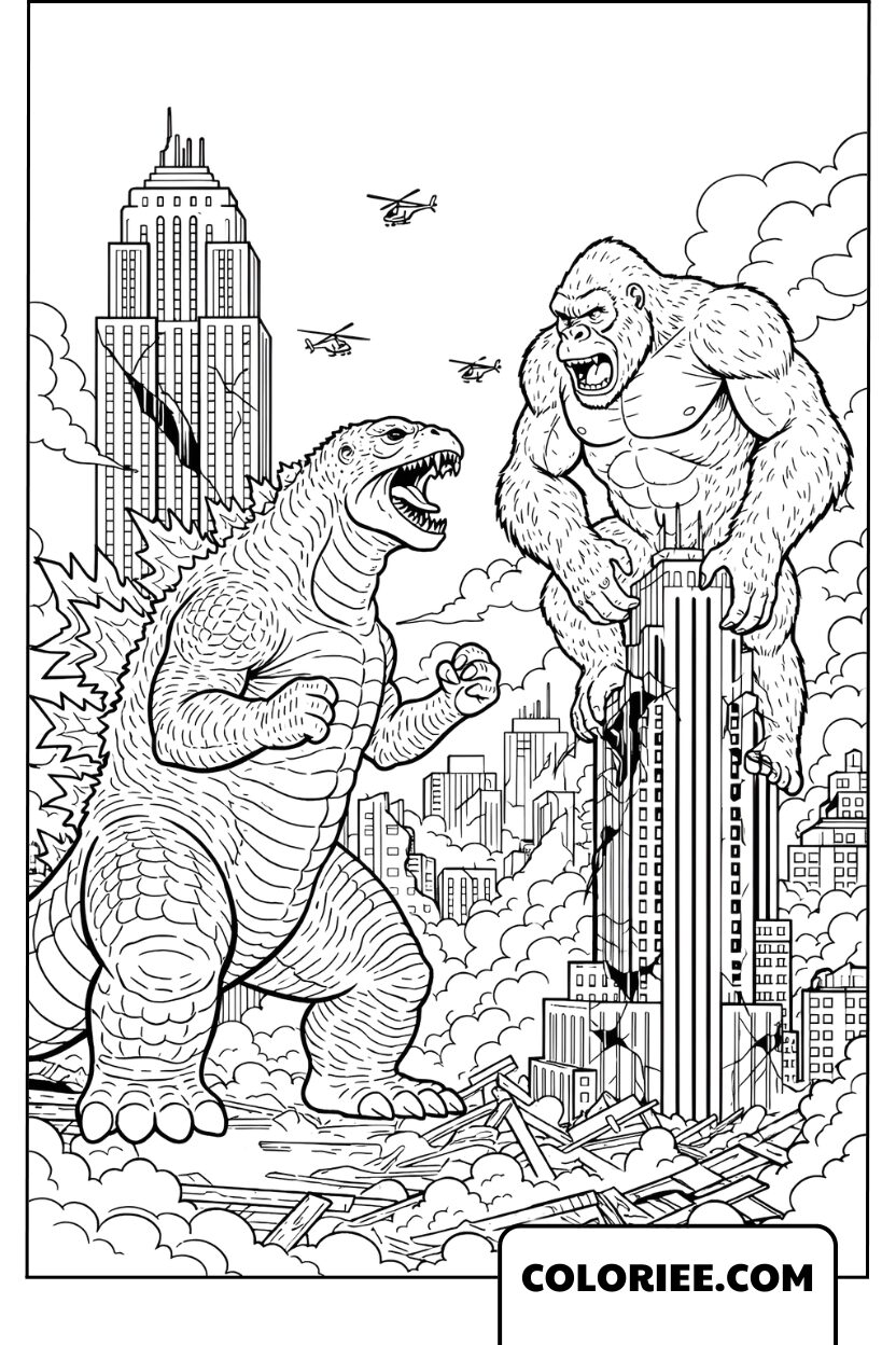 Dessin Godzilla Et King Kong
