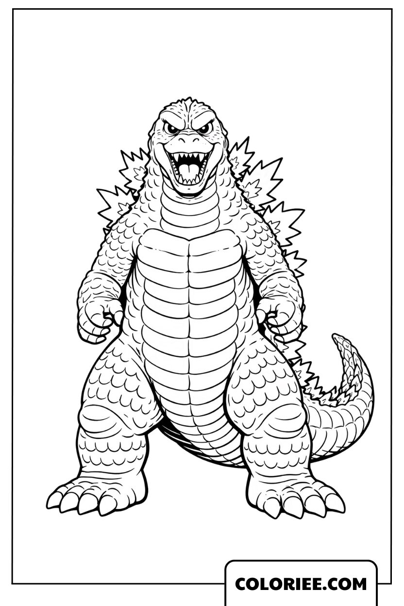 Dessin Godzilla Posture Puissante
