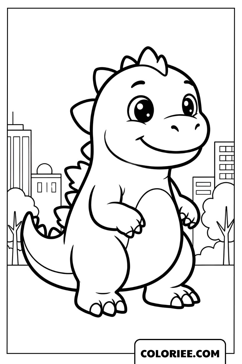 Dessin Godzilla Pour Enfants