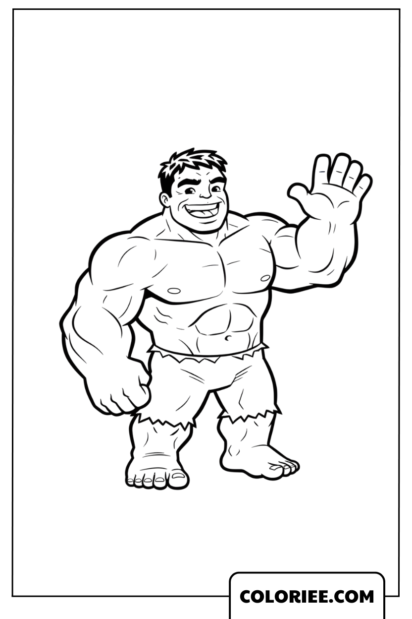 Dessin Hulk Amical qui Salue