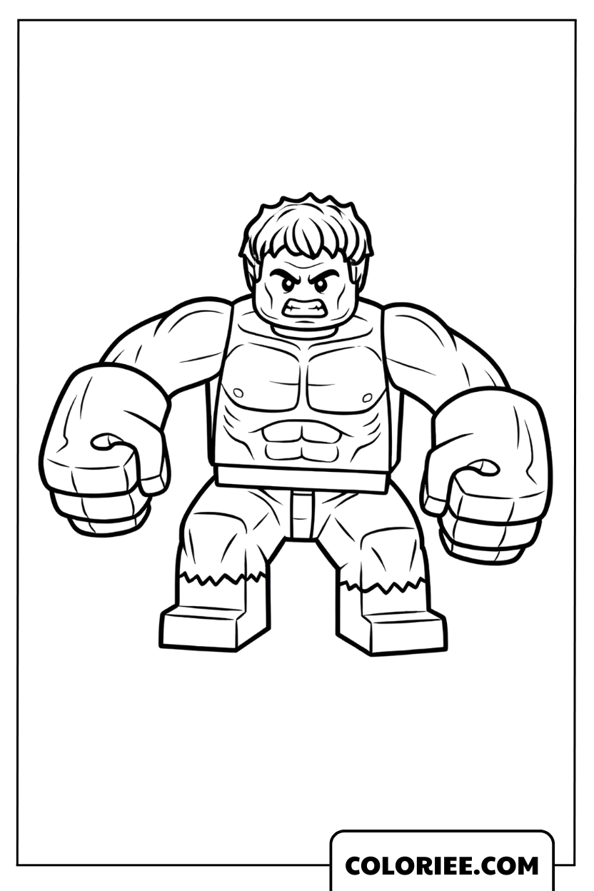 Dessin Hulk style Lego ludique