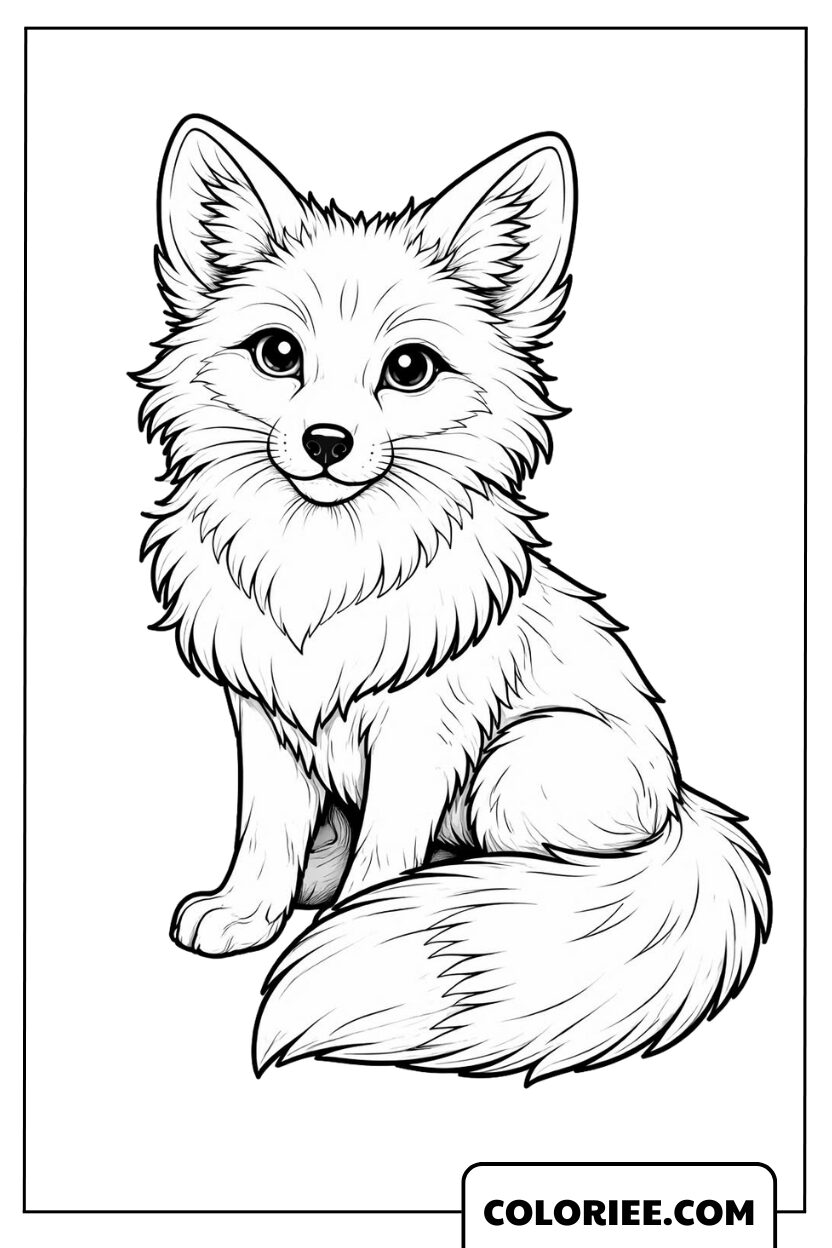 Dessin Renard au Pelage Touffu et Mignon