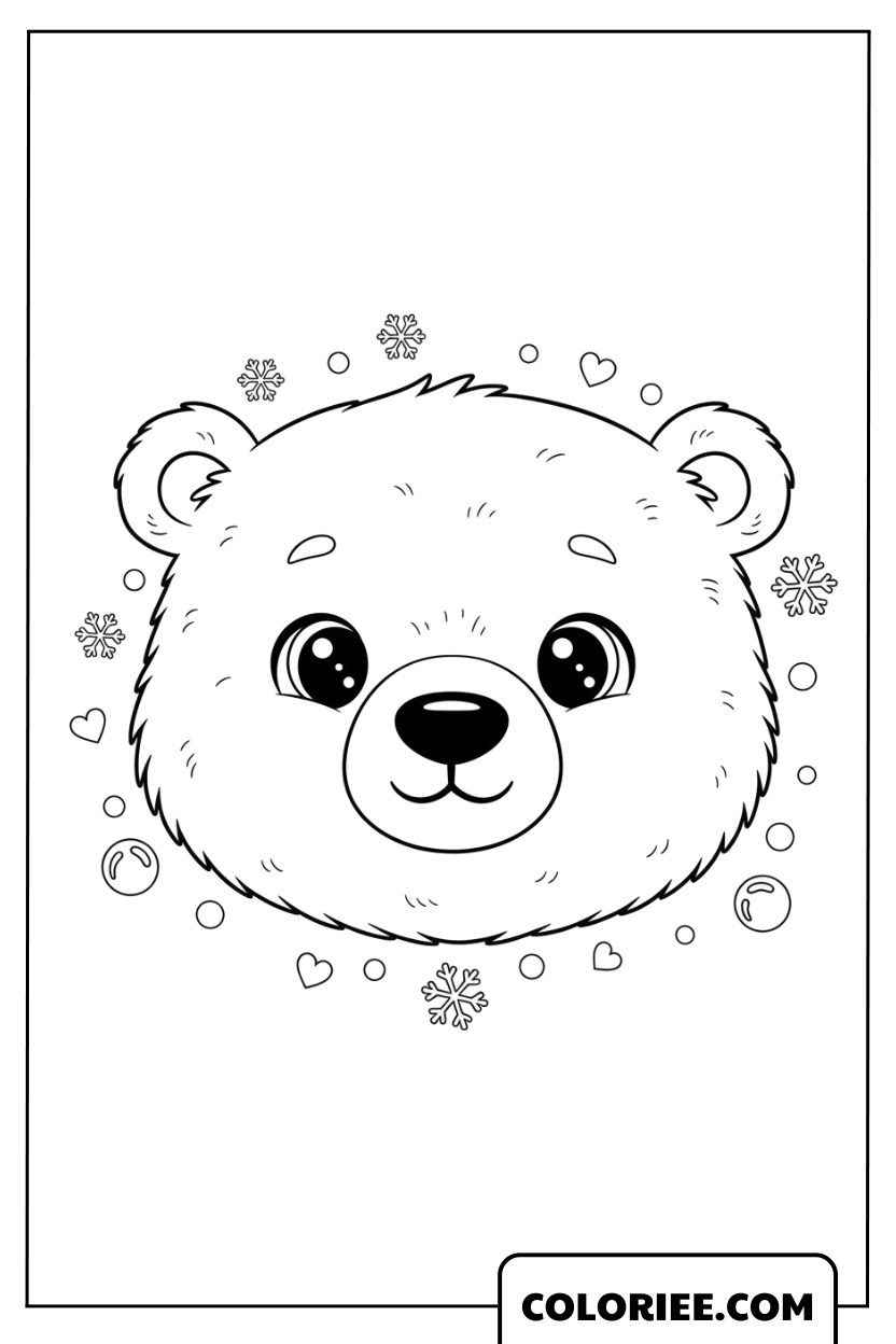 Dessin du Visage d’Ours Tout Mignon