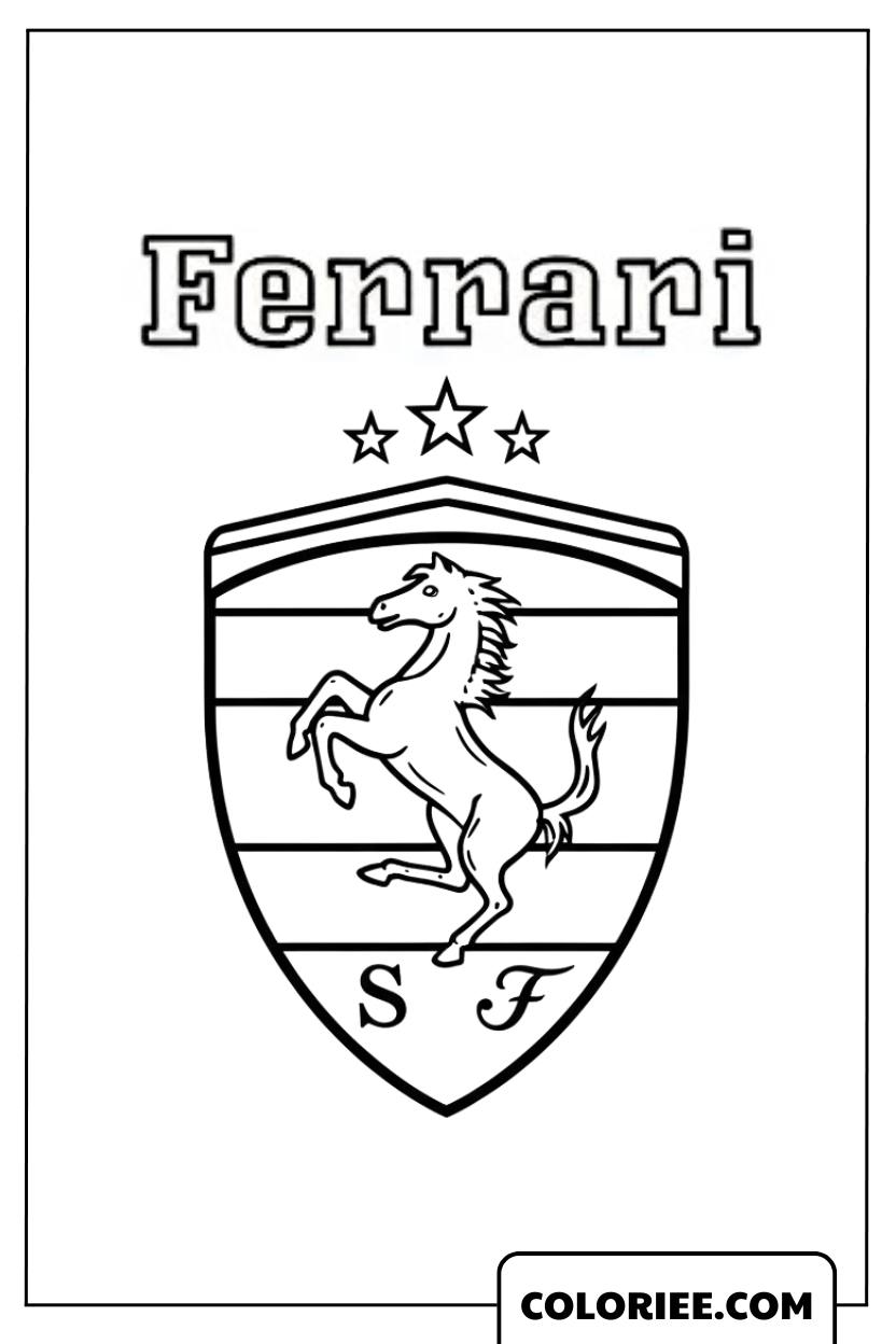 Dessin logo Ferrari légendaire
