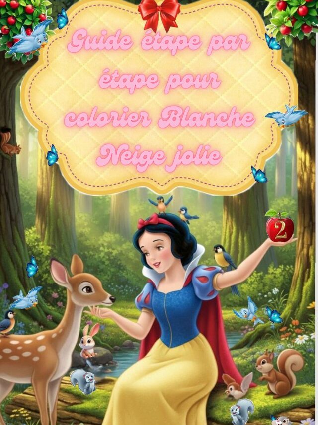 Guide étape par étape pour colorier Blanche Neige jolie