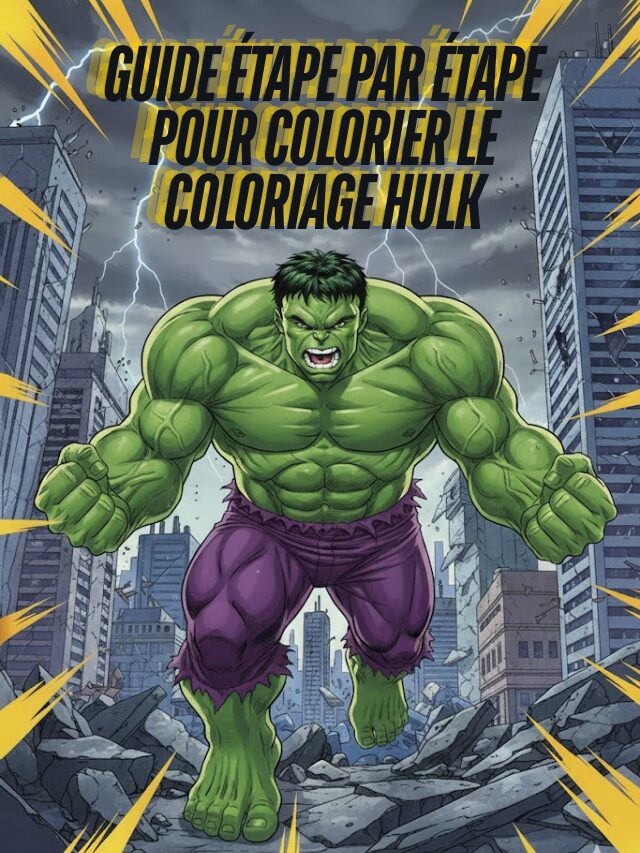 Guide étape par étape pour colorier le Coloriage Hulk