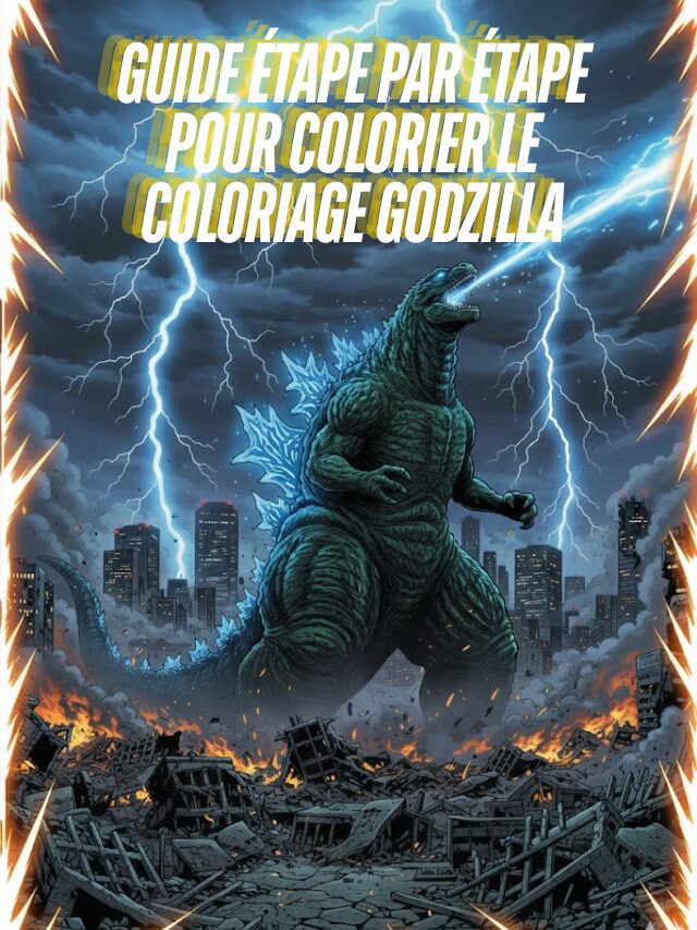 Guide étape par étape pour colorier le coloriage Godzilla