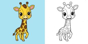 coloriage girafe ft