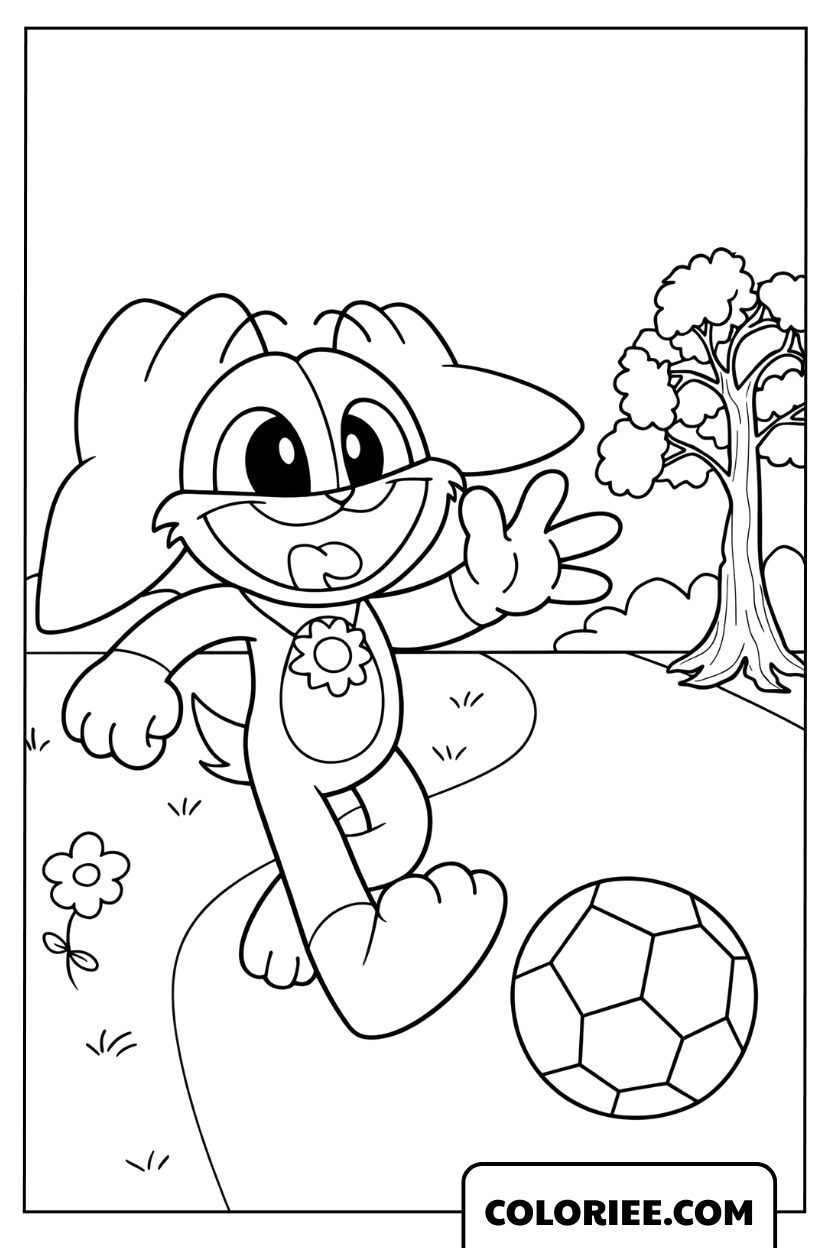Coloriage DogDay football joyeux