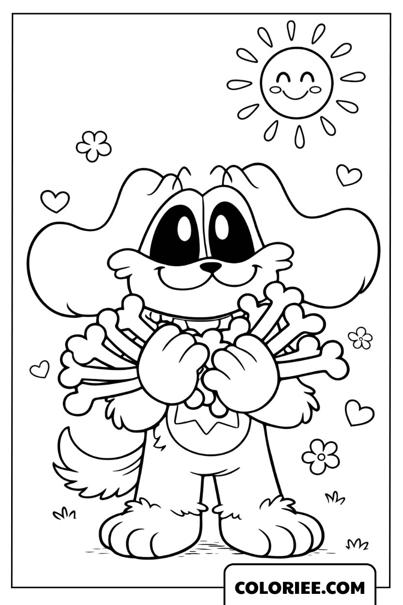 Coloriage DogDay joie sous le soleil