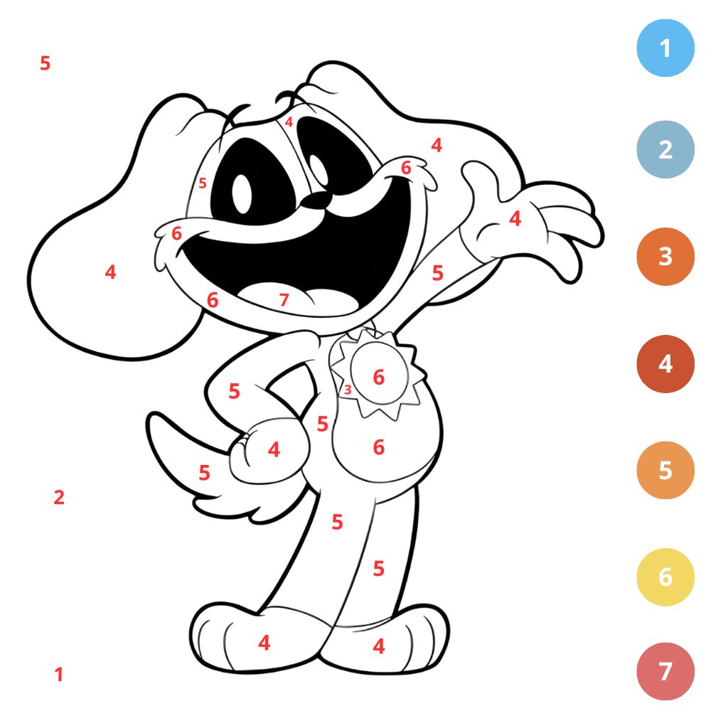 Coloriage DogDay par numéros (2)