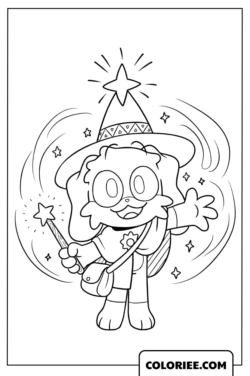 Coloriage DogDay petit magicien