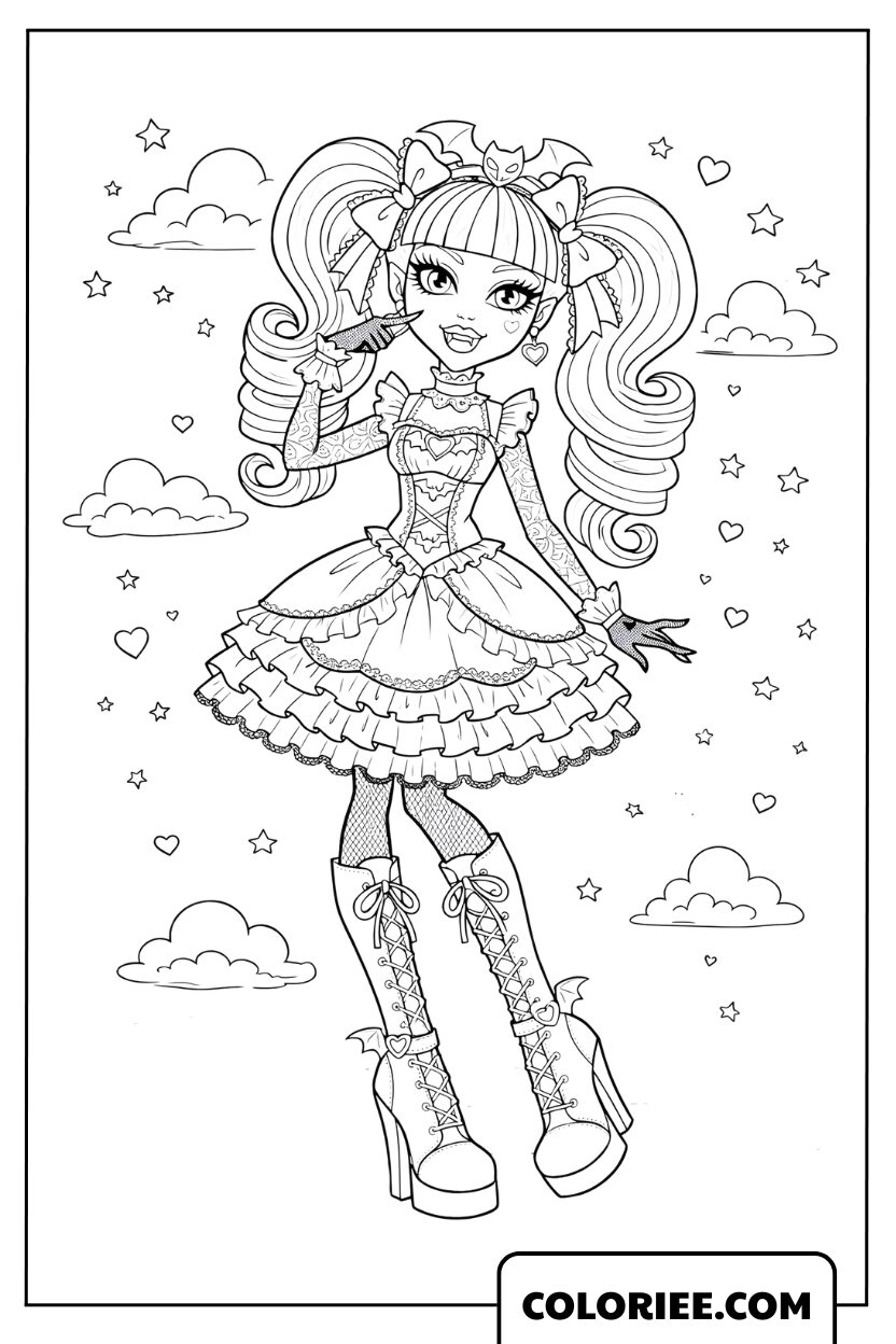 Coloriage Draculaura Jolie Princesse