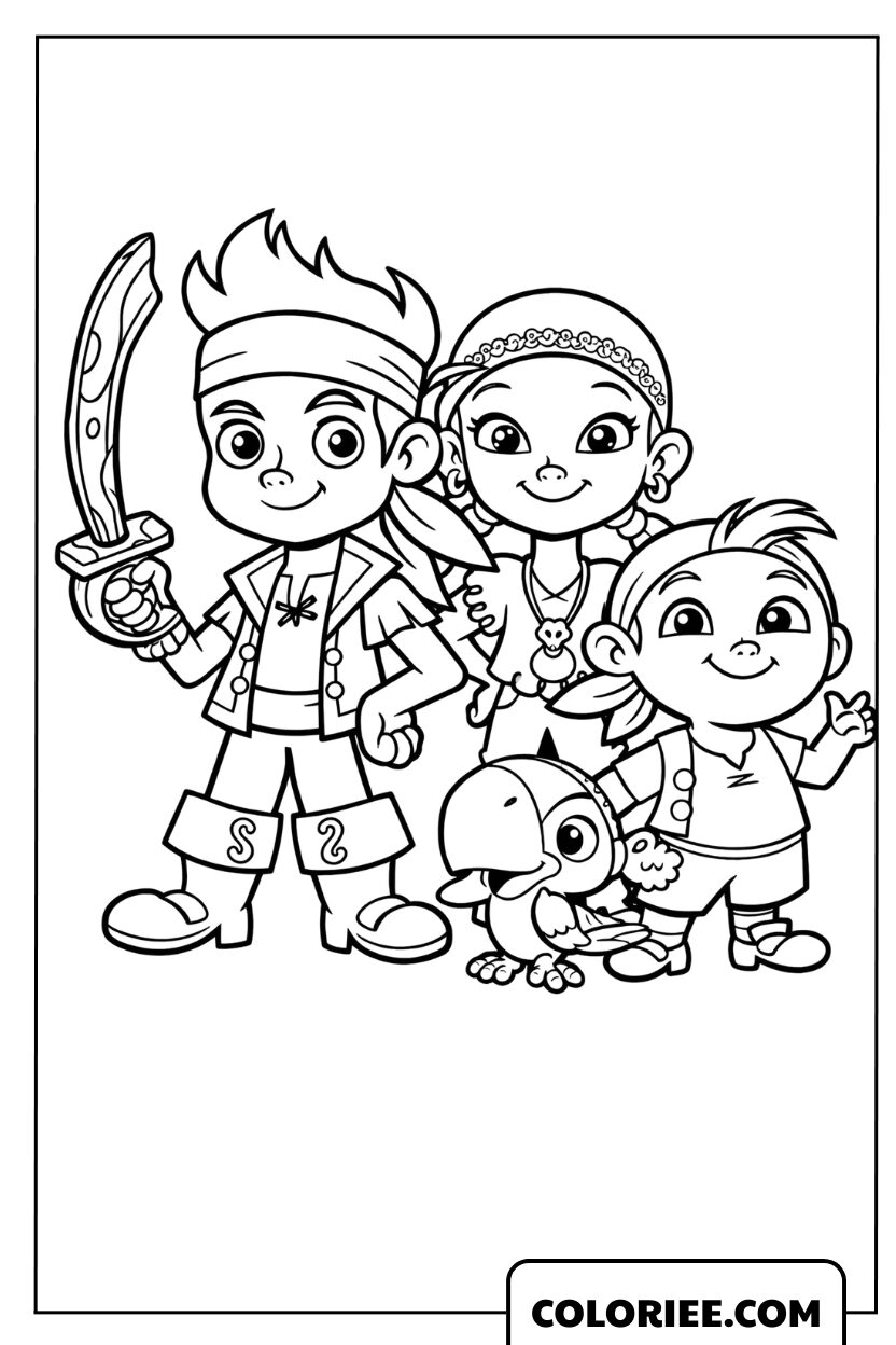 Coloriage Jake et les Pirates du Pays Imaginaire