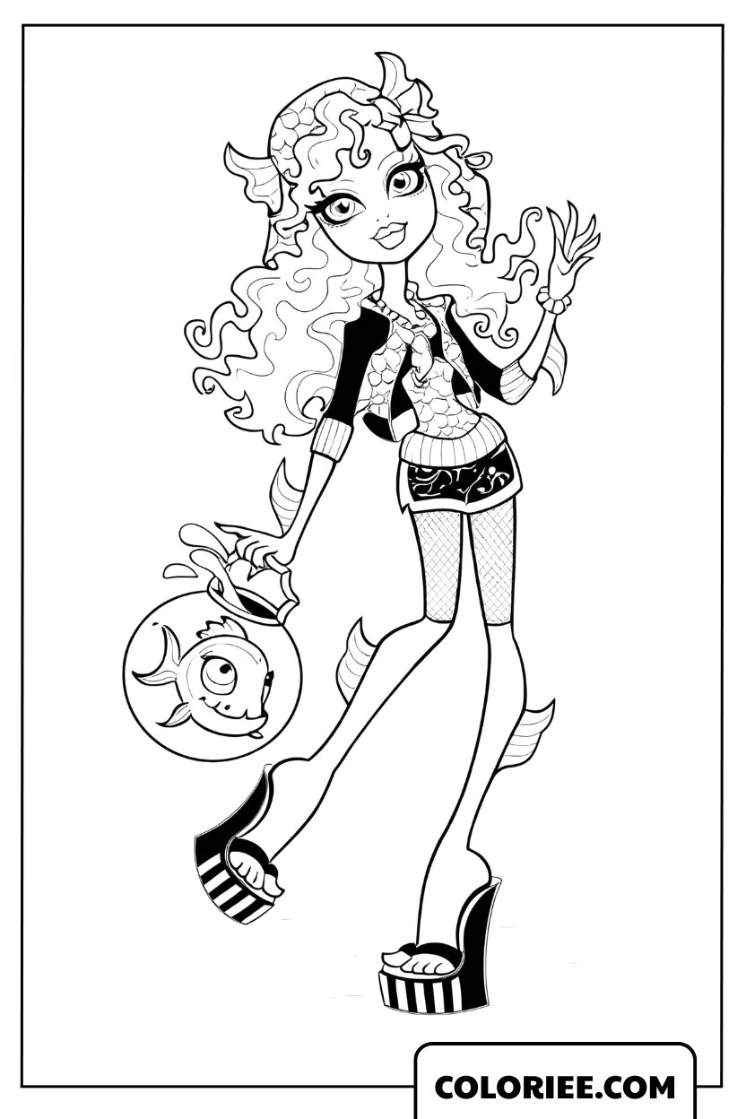 Coloriage Lagoona Blue et son animal
