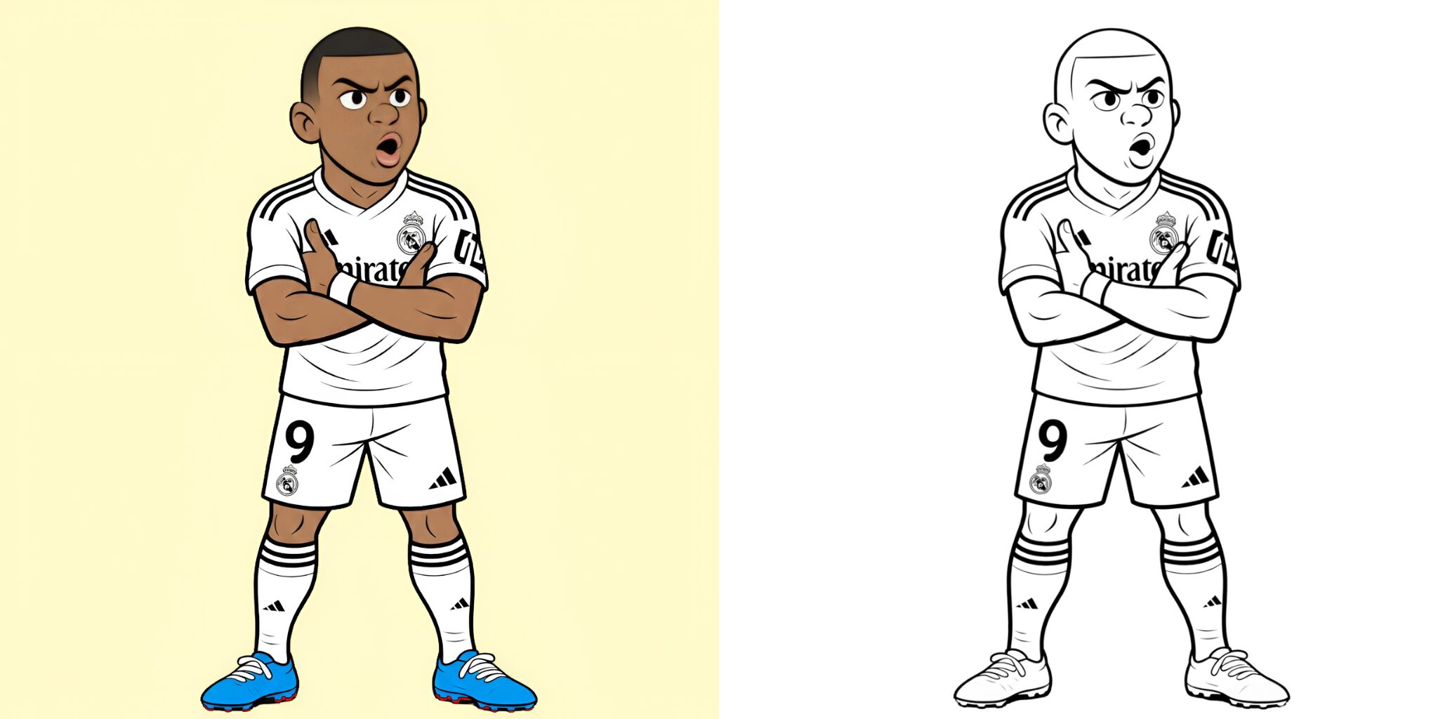 Coloriage Mbappé ft