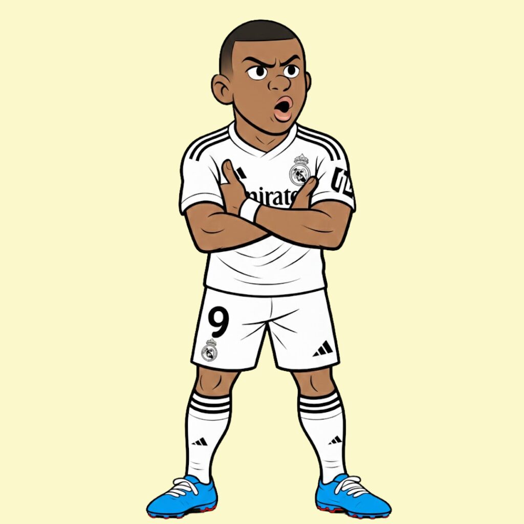 Coloriage Mbappé par numéros
