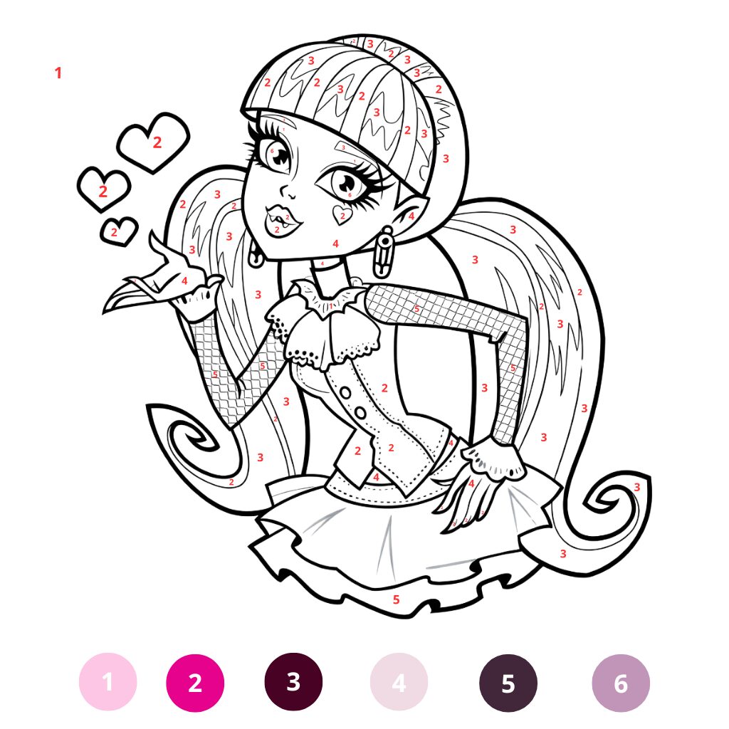 Coloriage Monster High par numéros (2)