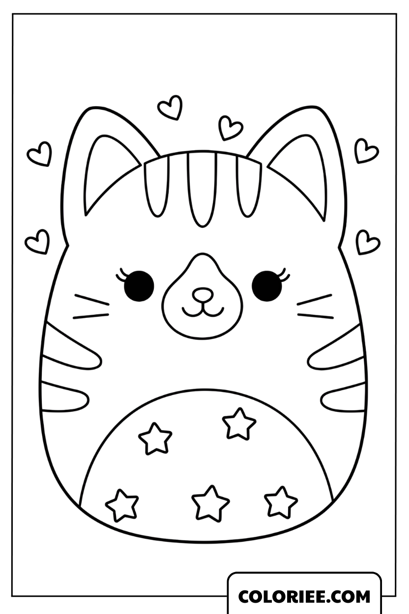 Coloriage Nathan le Chat Squishmallow
