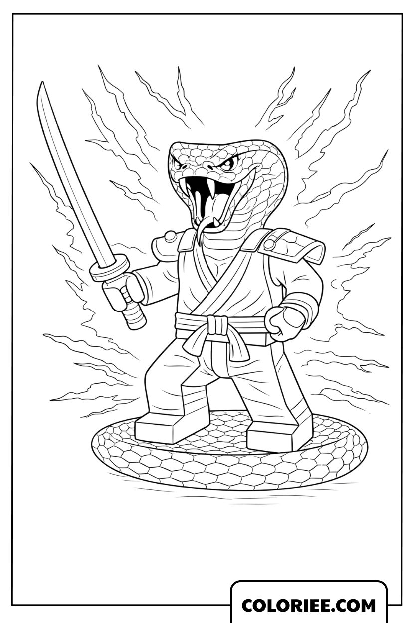 Coloriage Ninja serpent sombre