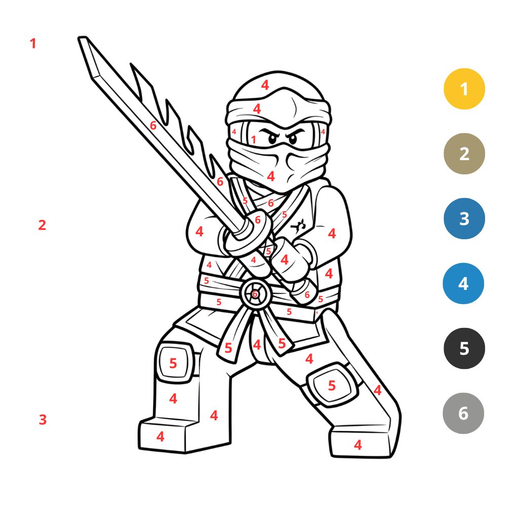 Coloriage Ninjago par numéros (2)