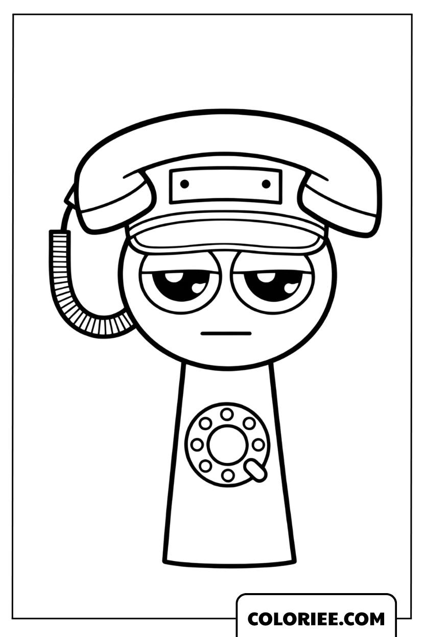 Coloriage Sprunki Téléphone Classique