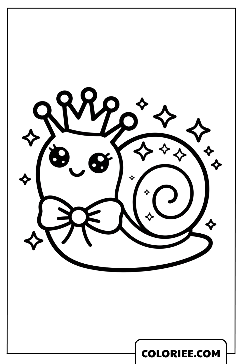 Coloriage la princesse escargot charmante