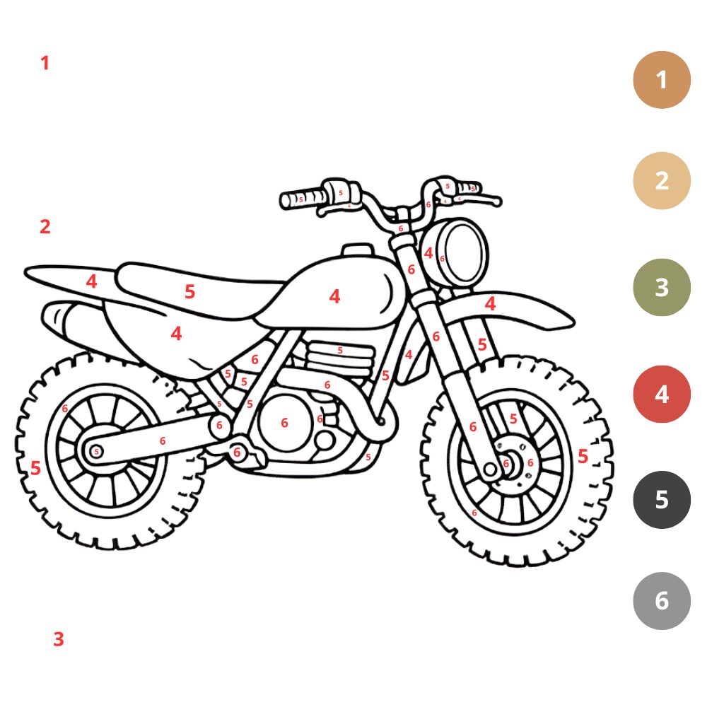 Coloriage moto par numéros (2)