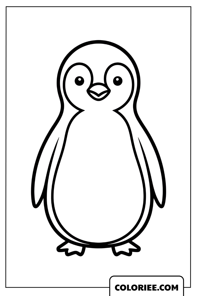 Coloriage pingouin simple