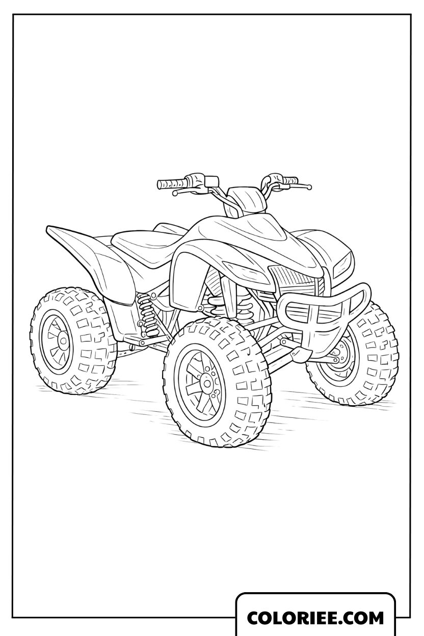 Coloriage quad tout terrain