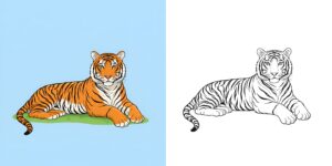 Coloriage tigre du bengale ft