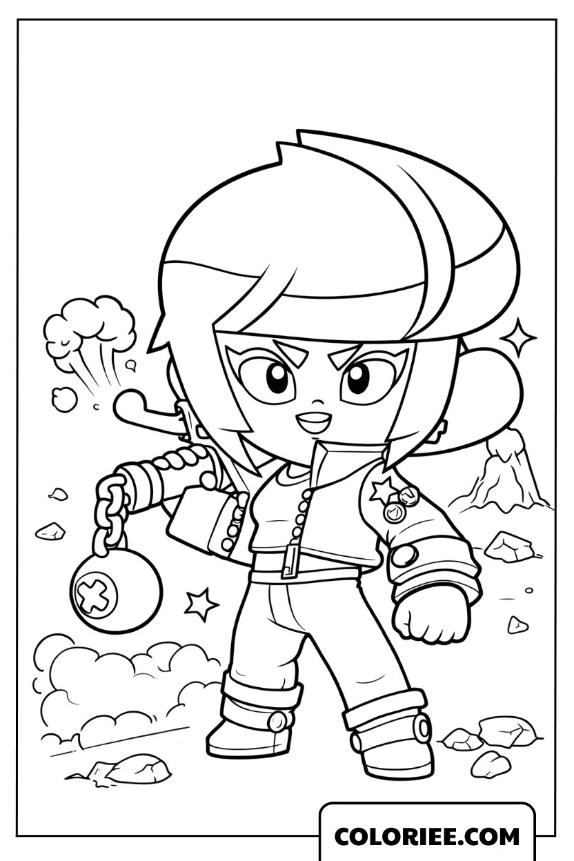 Dessin Bibi la joueuse de baseball cool