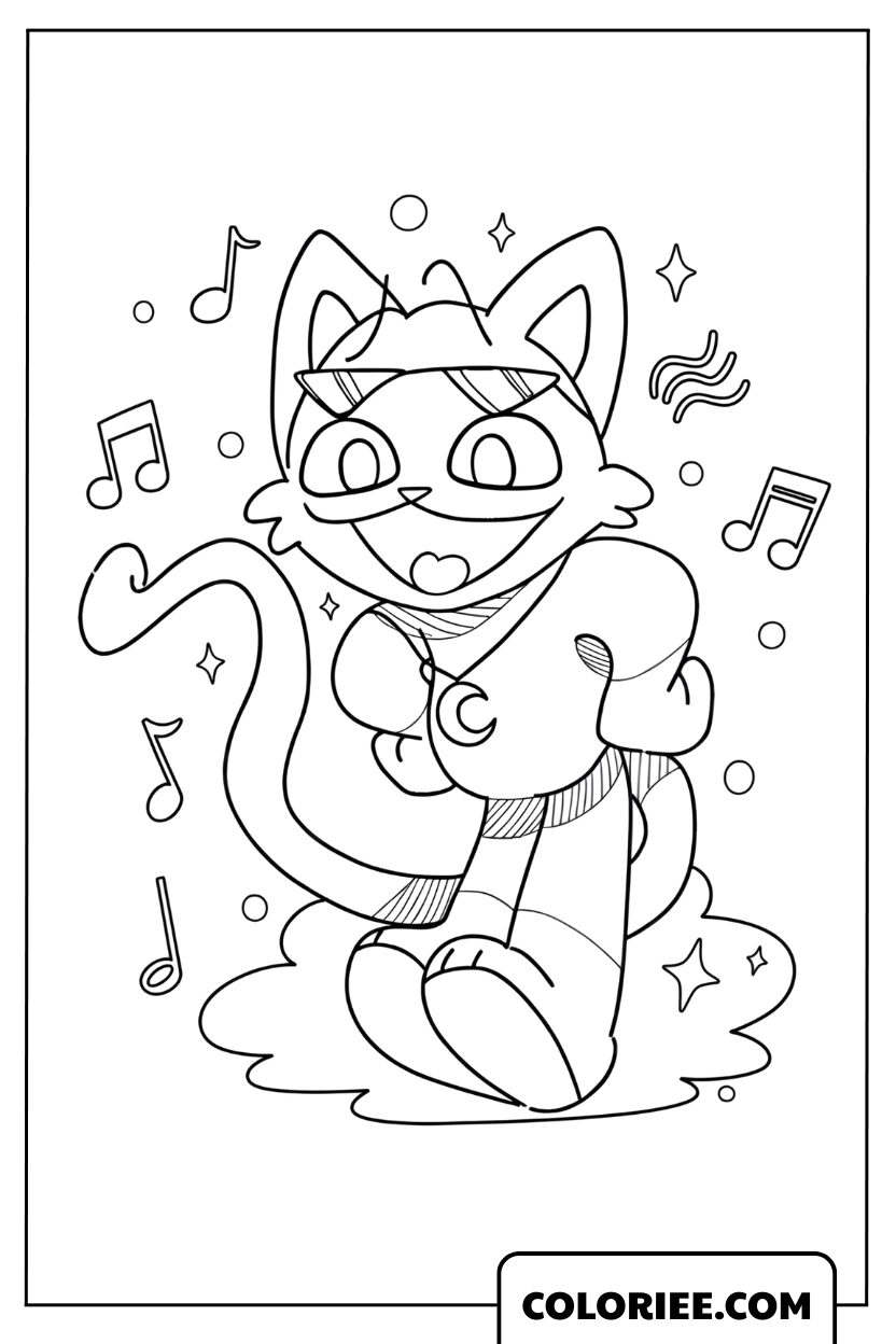 Dessin CatNap dans une ambiance sonore rêveuse