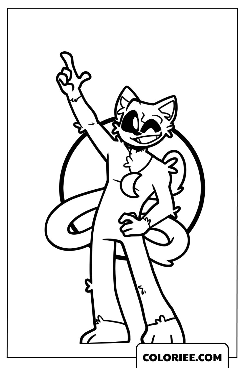 Dessin CatNap en pose joyeuse