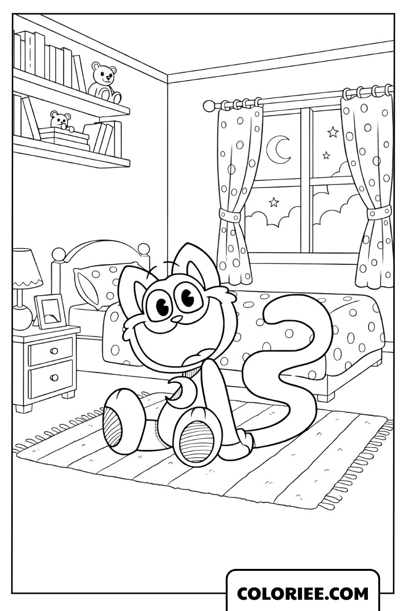 Dessin CatNap se détend à la maison
