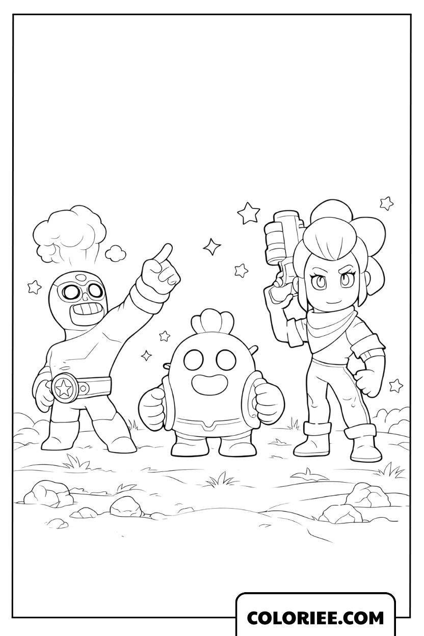 Dessin El Primo, Spike et Shelly _ L'équipe légendaire