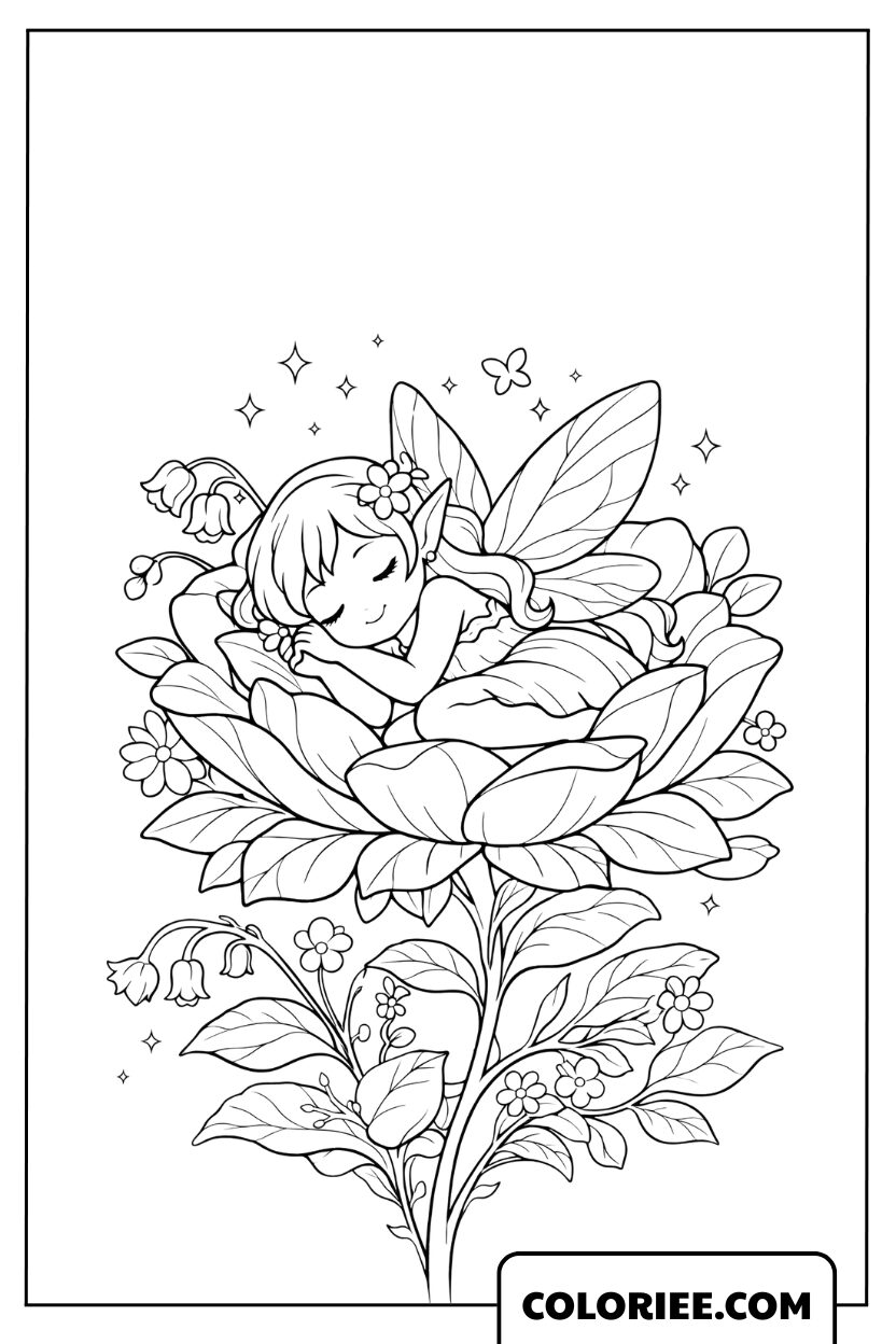 Dessin Fée Fleur Délicate