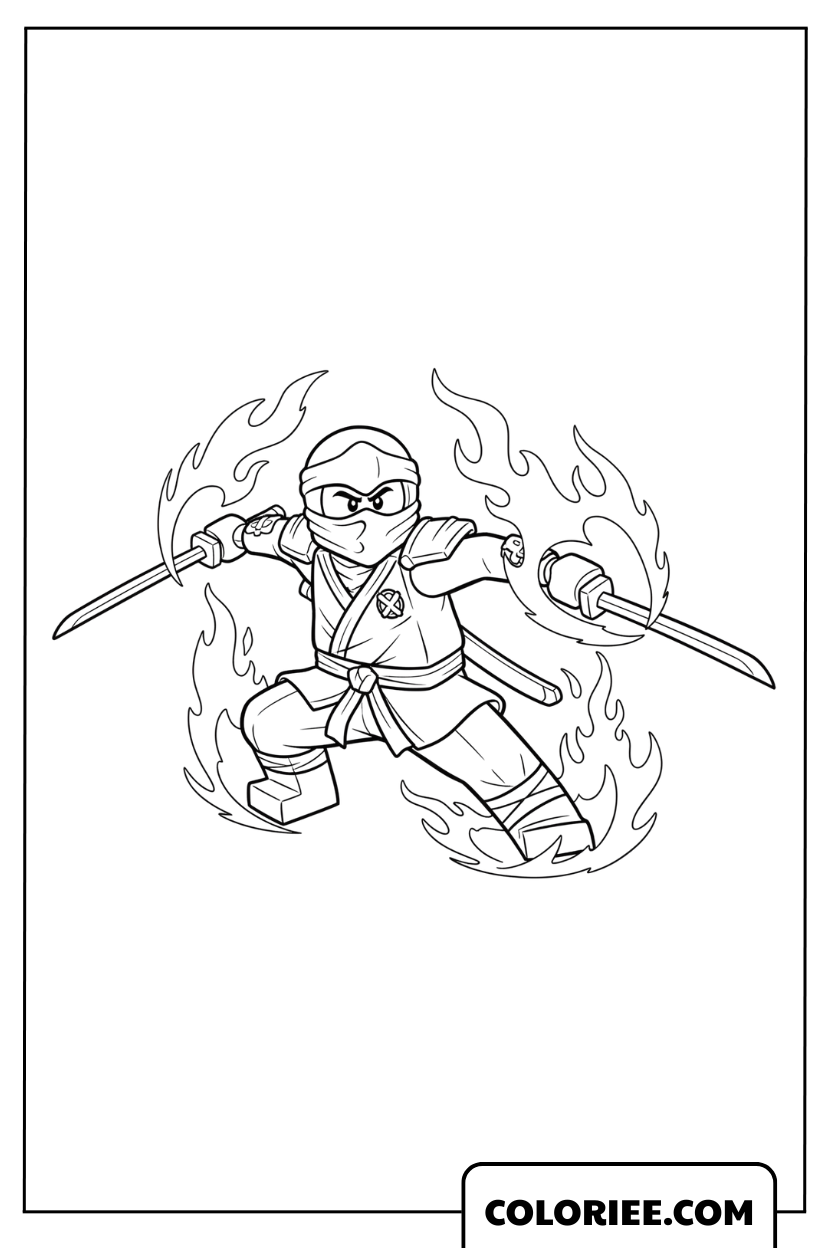 Dessin Kai ninja du feu