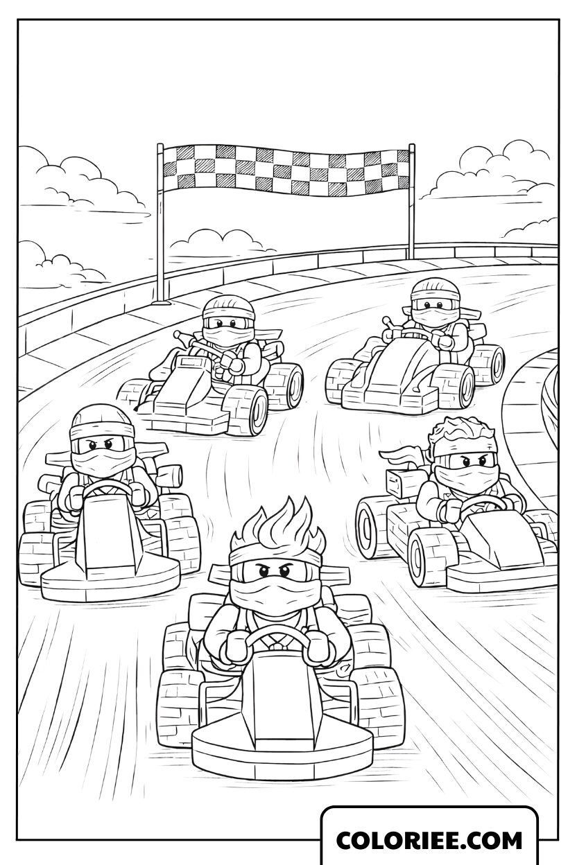 Dessin Ninja course de vitesse