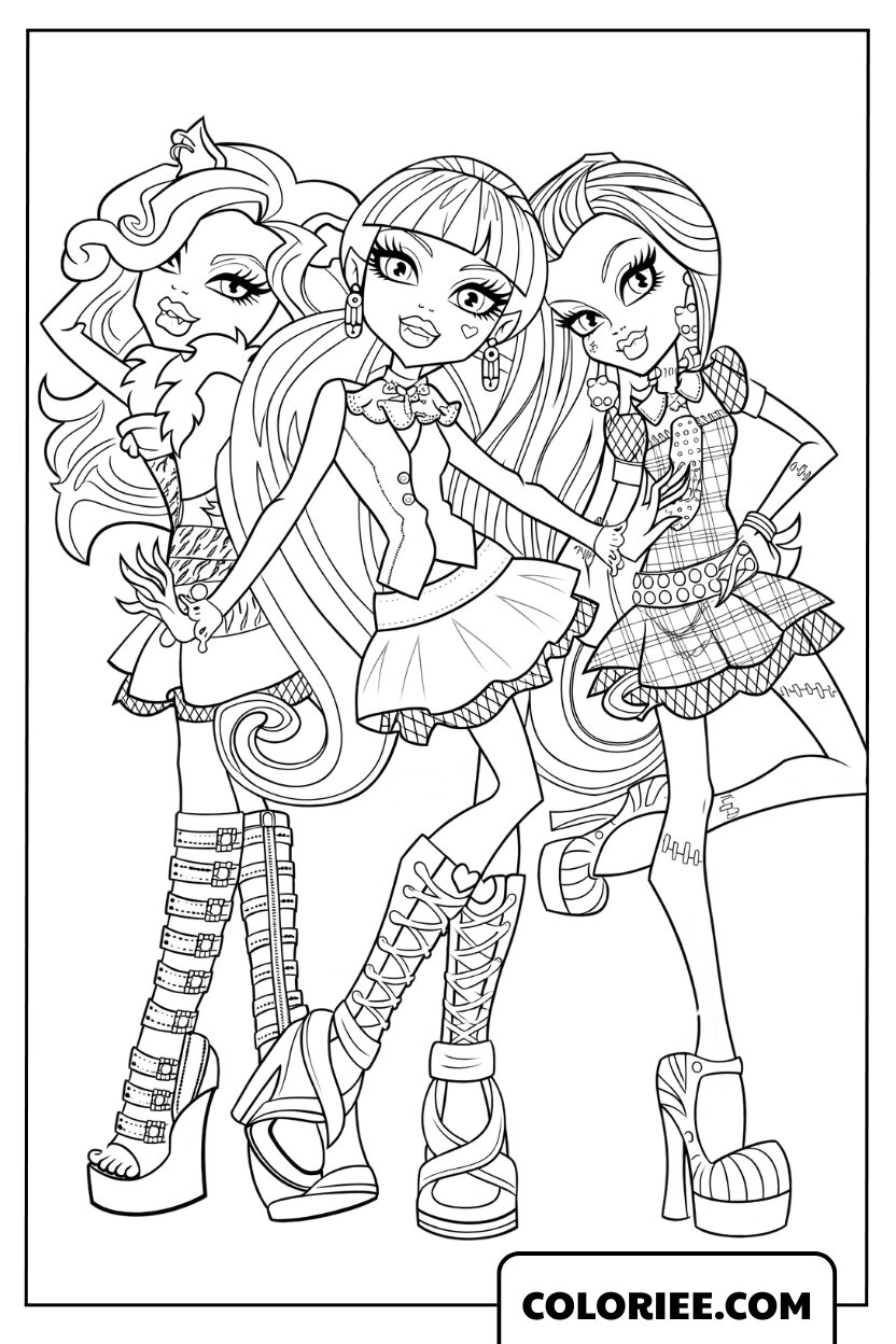 Dessin Trio de Monstres Chic