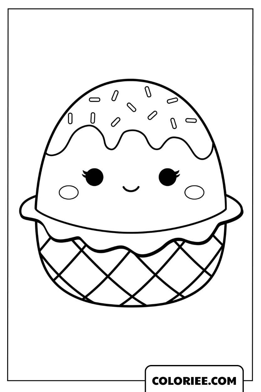 Dessin de Clara le cupcake Squishmallow sucré
