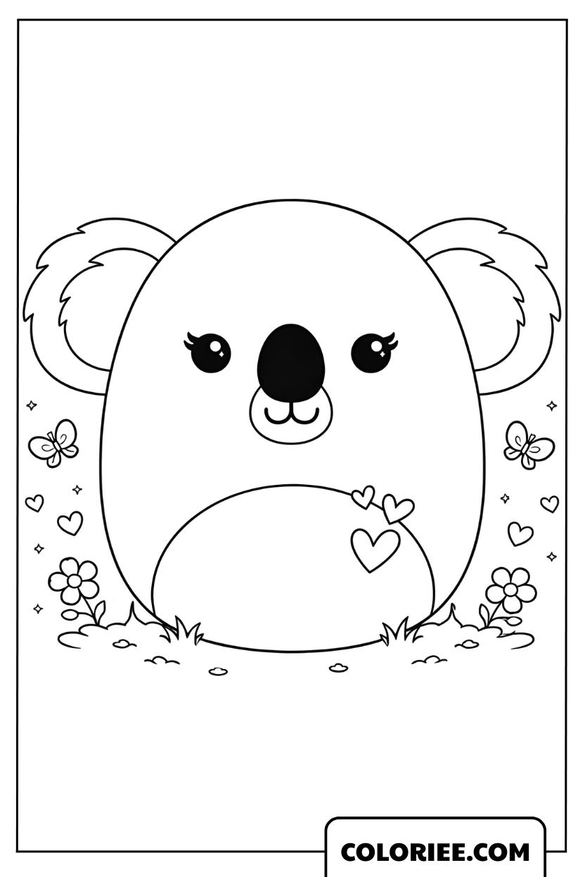 Dessin de Squishmallow Koala adorable