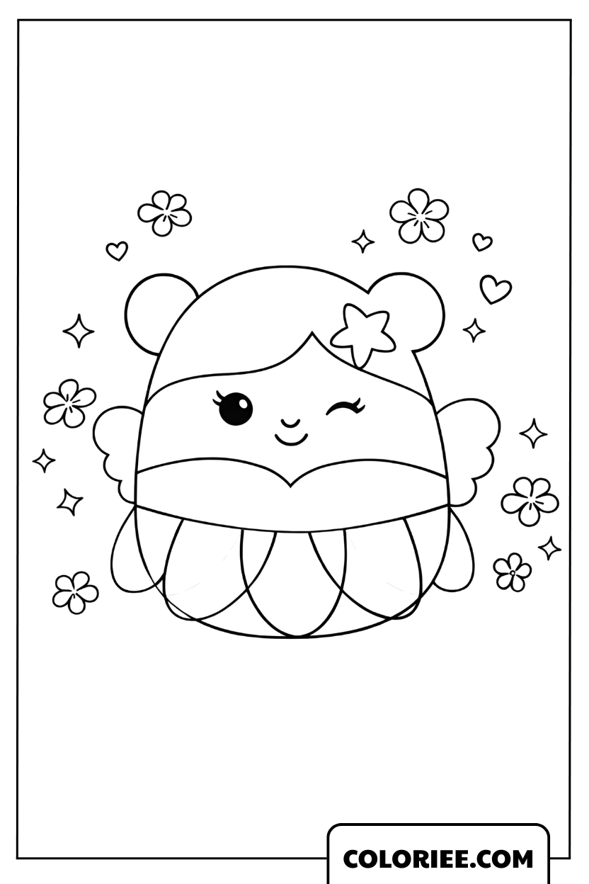 Dessin de la fée Squishmallow étincelante