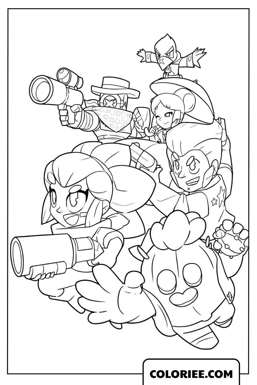 Dessin de l’équipe Brawl Stars en mission