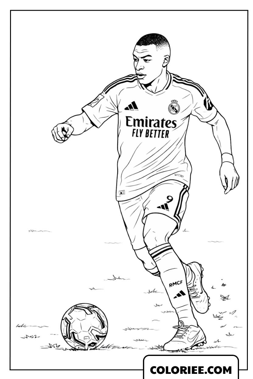 Dessin des courses fulgurantes de Kylian Mbappé