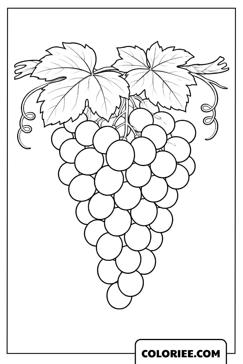 Dessin grappe de raisins sucrés du jardin