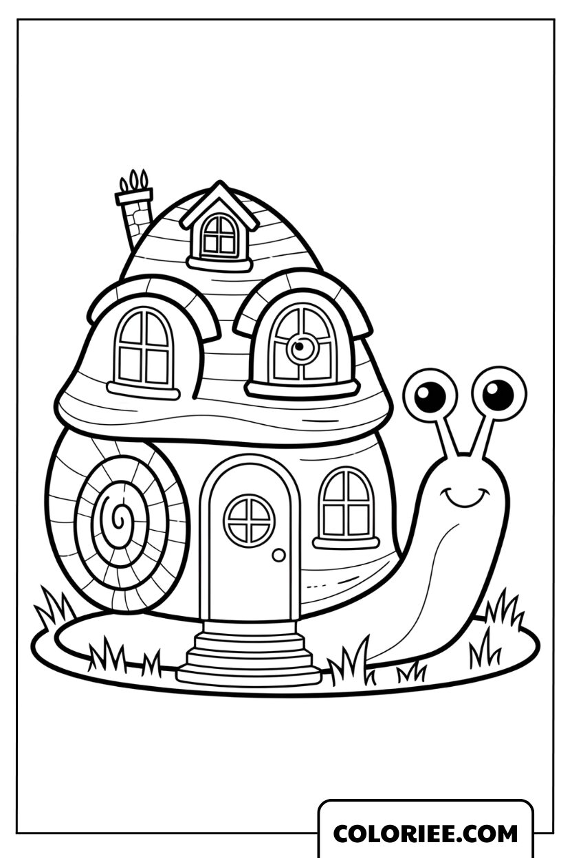 Dessin maison escargot originale