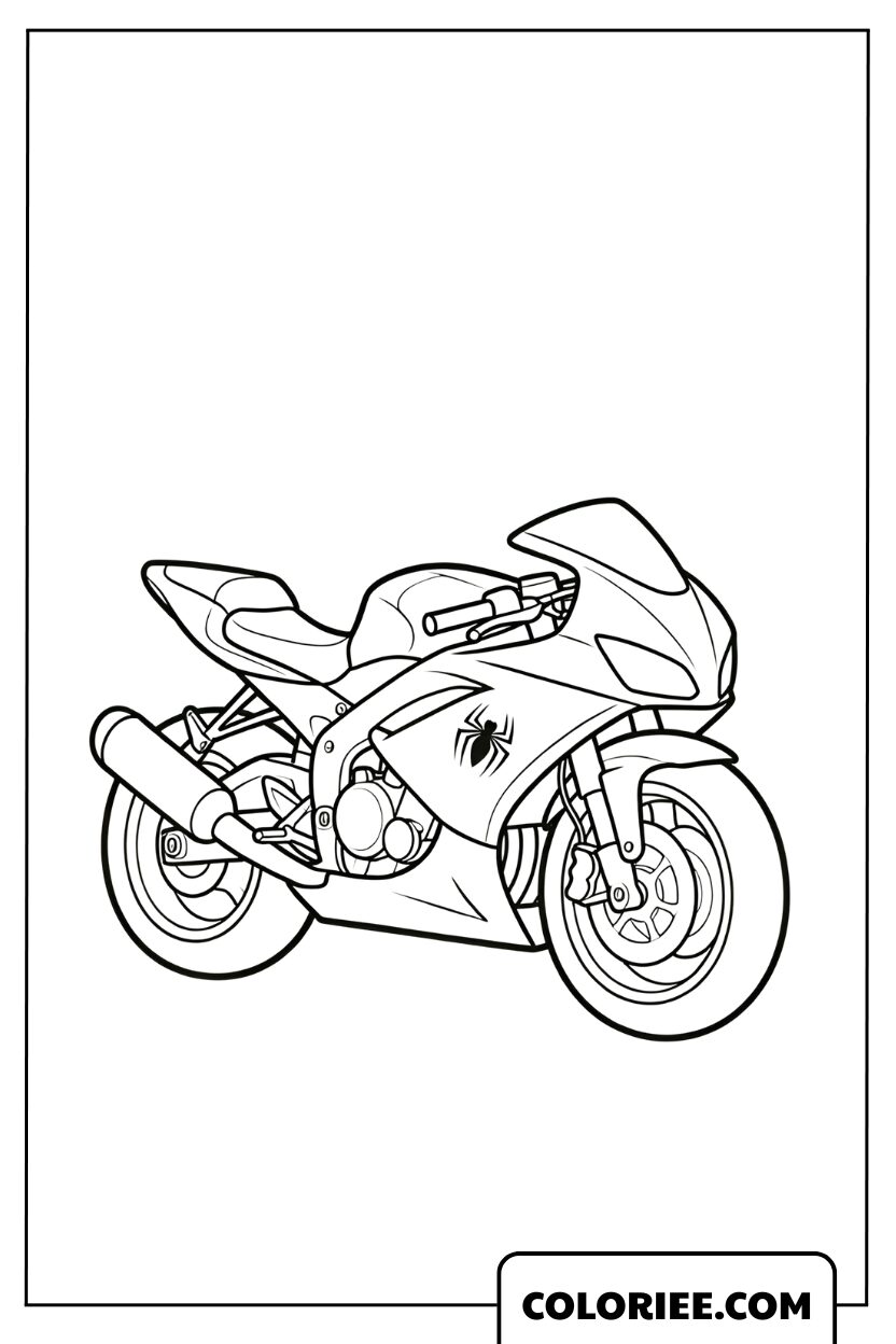 Dessin moto Spiderman sur super moto