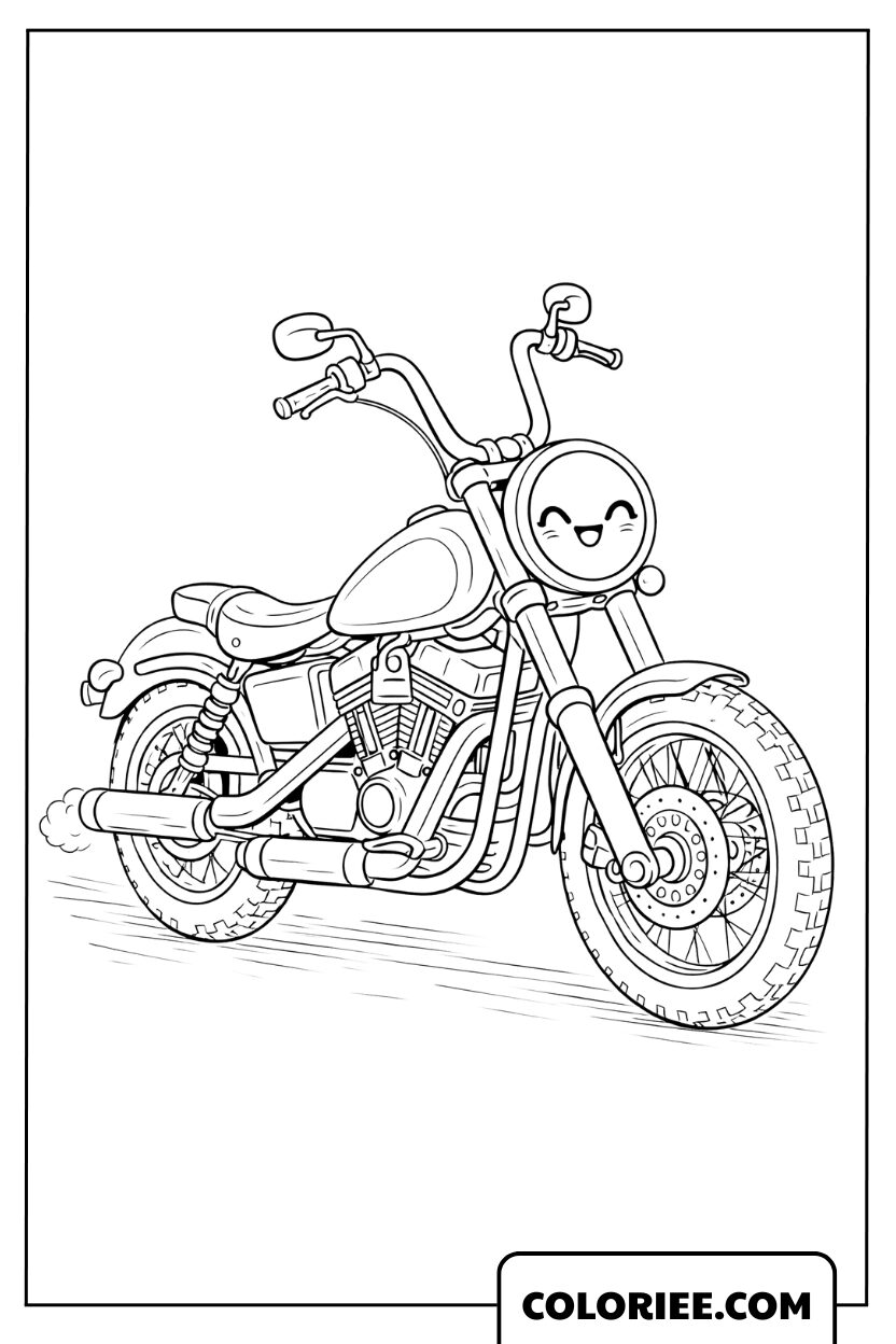 Dessin moto mignonne